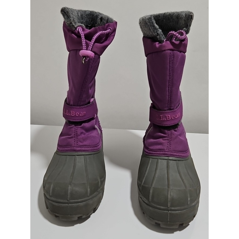 LL Bean Northwoods Snow Boots Kids Size 2 Youth Purple Winter Lined Insulated